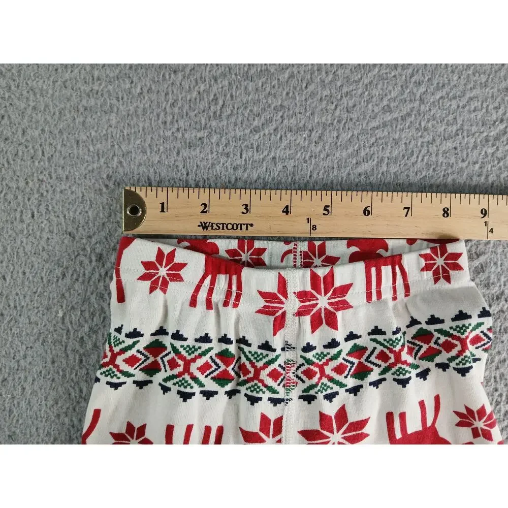 Hanna Andersson Pajama Set Kids 100cm 4 Red Christmas Reindeer Organic Cotton